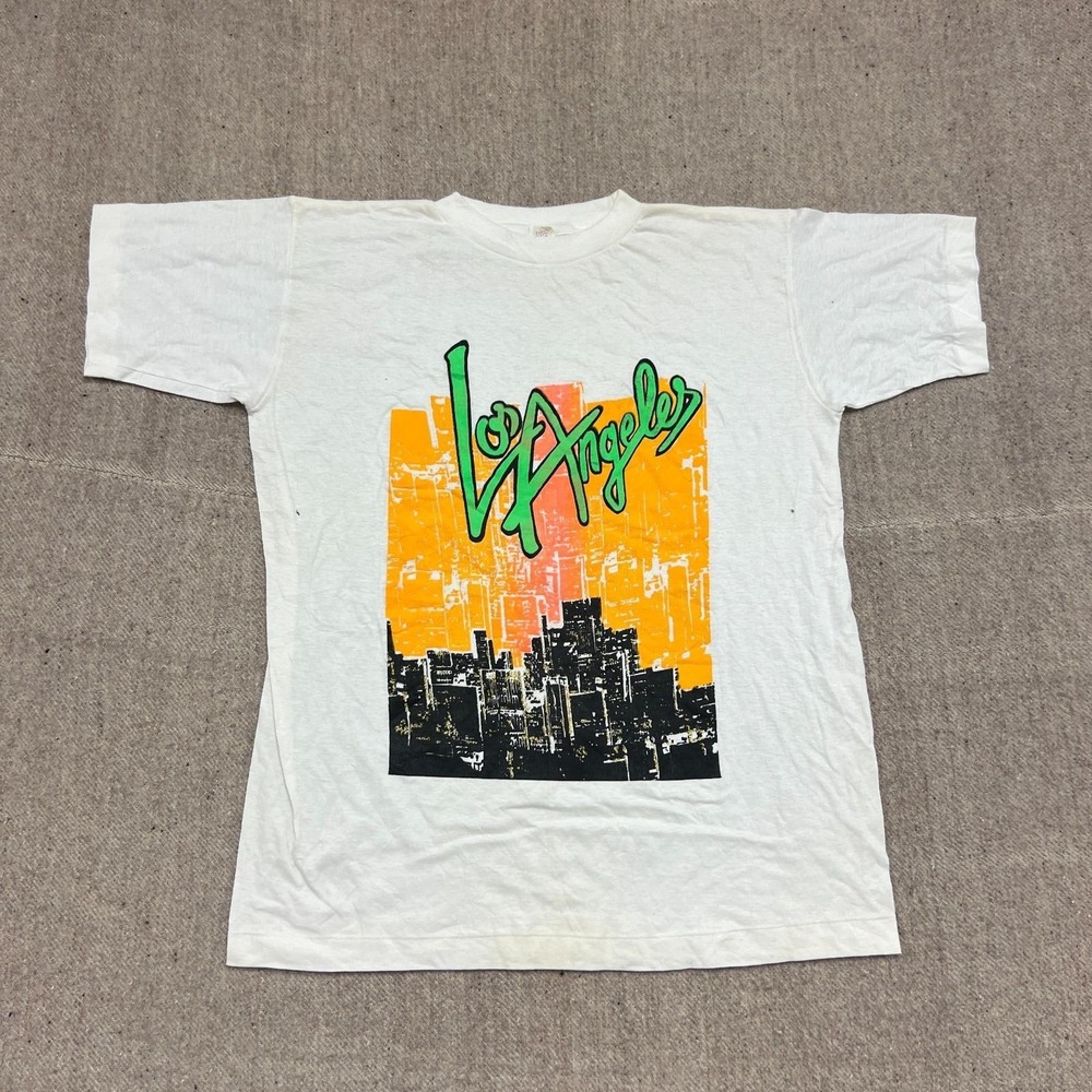 Vintage Los Angeles Shirt Large White 1990s USA Deadstock
